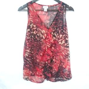 Motherhood S Red Flowered Maternity Flow Top